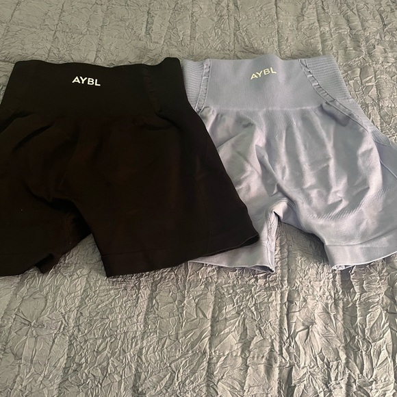 AYBL Pants - AYBL Black and light blue Empower shorts lot size small
